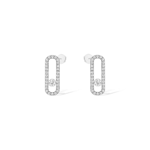 White Gold Diamond Pavé-Set Earrings - Gunderson's Jewelers