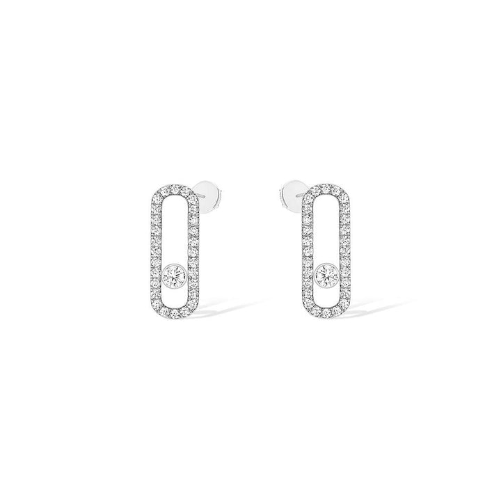 White Gold Diamond Pavé-Set Earrings - Gunderson's Jewelers
