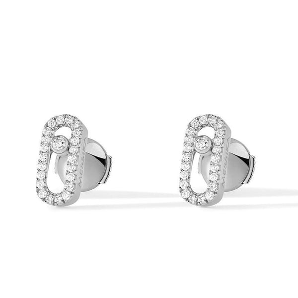 White Gold Diamond Pavé Stud Earrings - Gunderson's Jewelers