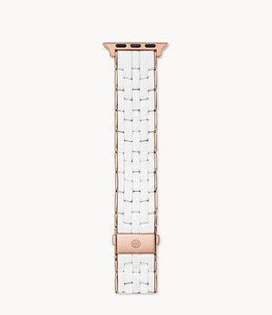 White Silicone-Wrapped Bracelet Band for Apple Watch® - Gunderson's Jewelers