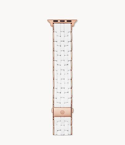 White Silicone-Wrapped Bracelet Band for Apple Watch® - Gunderson's Jewelers