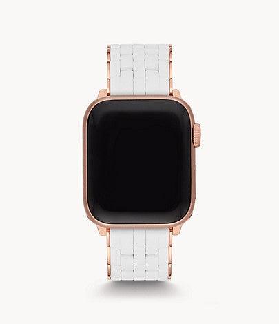 White Silicone-Wrapped Bracelet Band for Apple Watch® - Gunderson's Jewelers