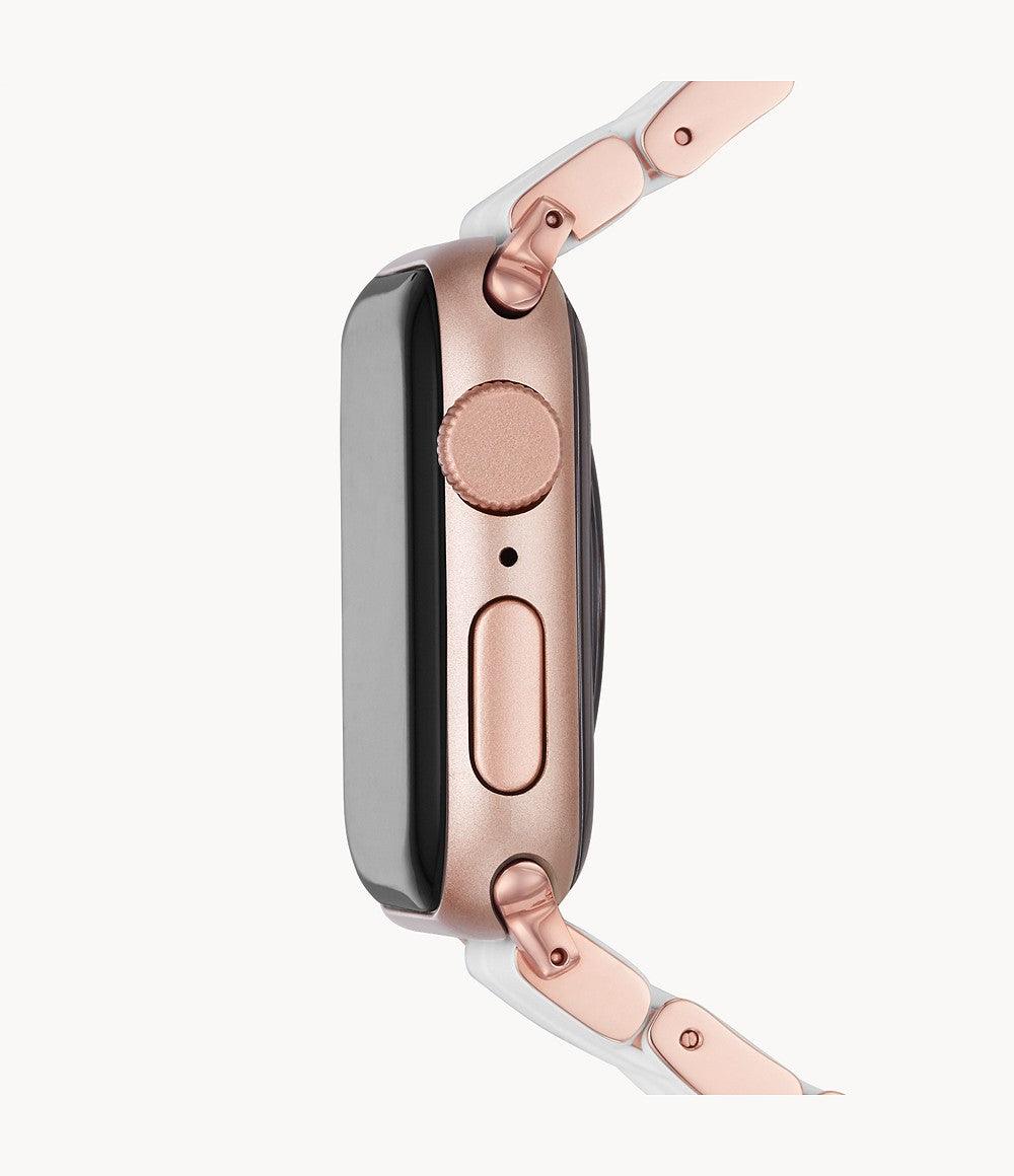 White Silicone-Wrapped Bracelet Band for Apple Watch® - Gunderson's Jewelers