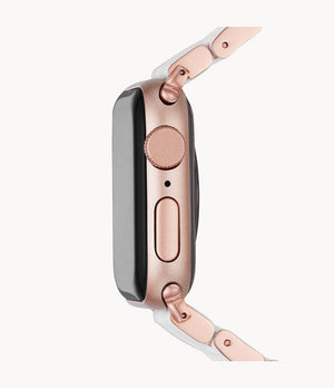 White Silicone-Wrapped Bracelet Band for Apple Watch® - Gunderson's Jewelers