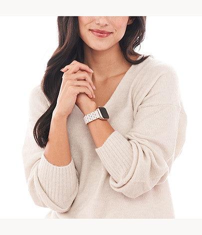 White Silicone-Wrapped Bracelet Band for Apple Watch® - Gunderson's Jewelers