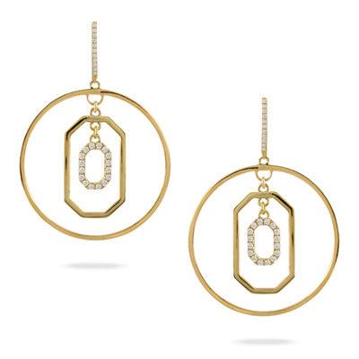 Yellow Gold Diamond Earring - Gunderson's Jewelers