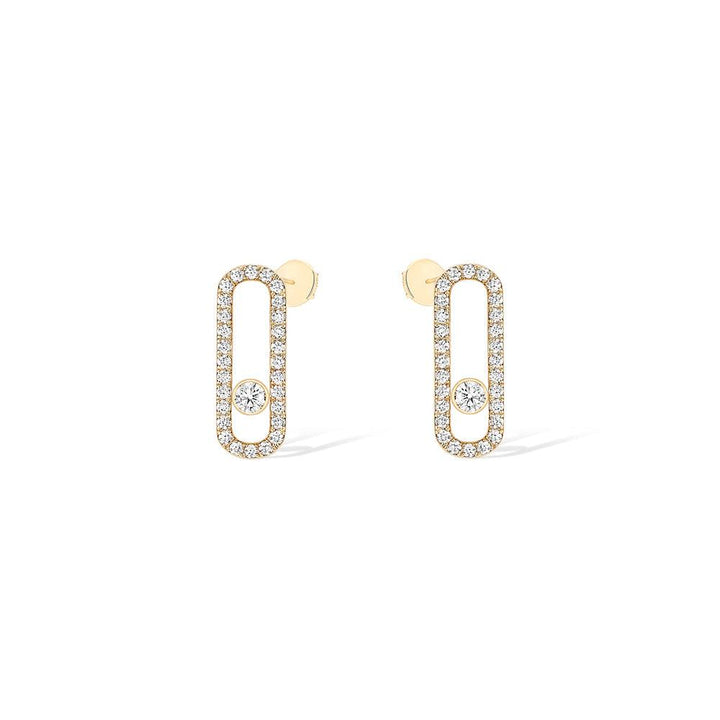 Yellow Gold Diamond Pavé-Set Earrings - Gunderson's Jewelers
