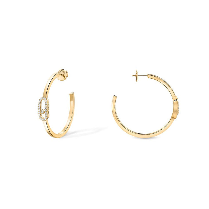 Yellow Gold Diamond Small Hoop Earrings - Gunderson's Jewelers